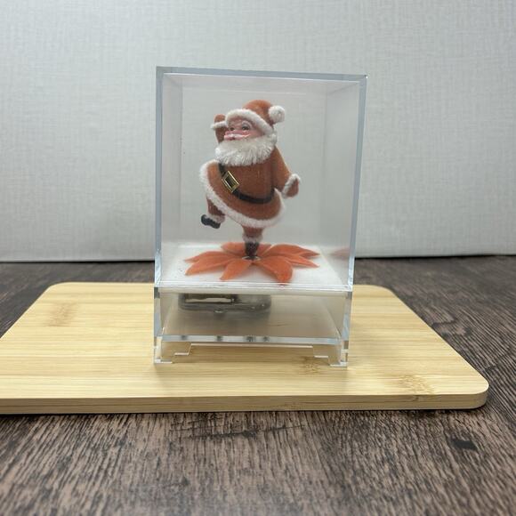 Vintage Christmas Santa Claus Rotating Music Box Santa Clause Coming to Town - Picture 1 of 11